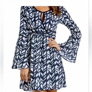 Rock & Roll Cowgirl Bell Sleeve Dress Navy Juniors Size S